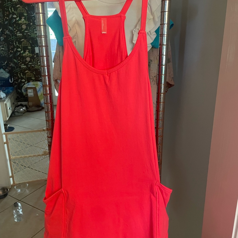 Free People movement- hot shot mini dress- xs- color- electric sunset